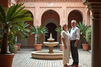 Couple marocain dans un riad traditionnel à Marrakech
