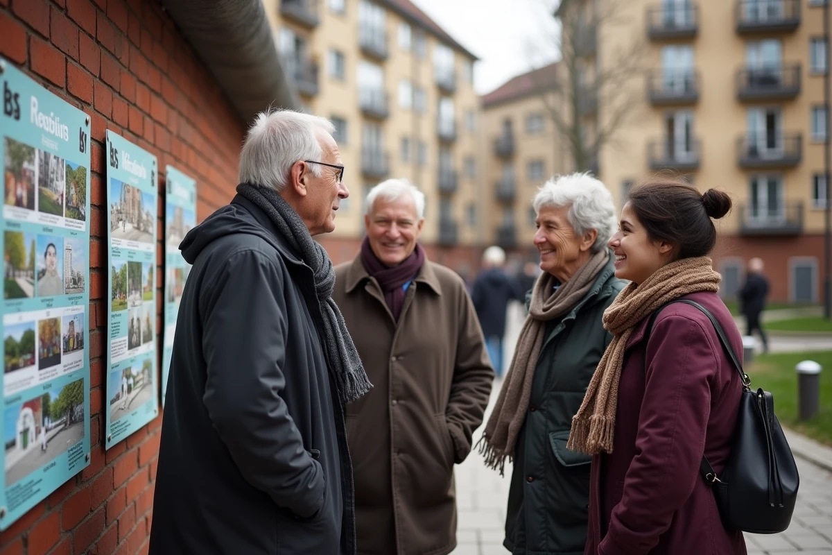 Groupe de résidents autour d