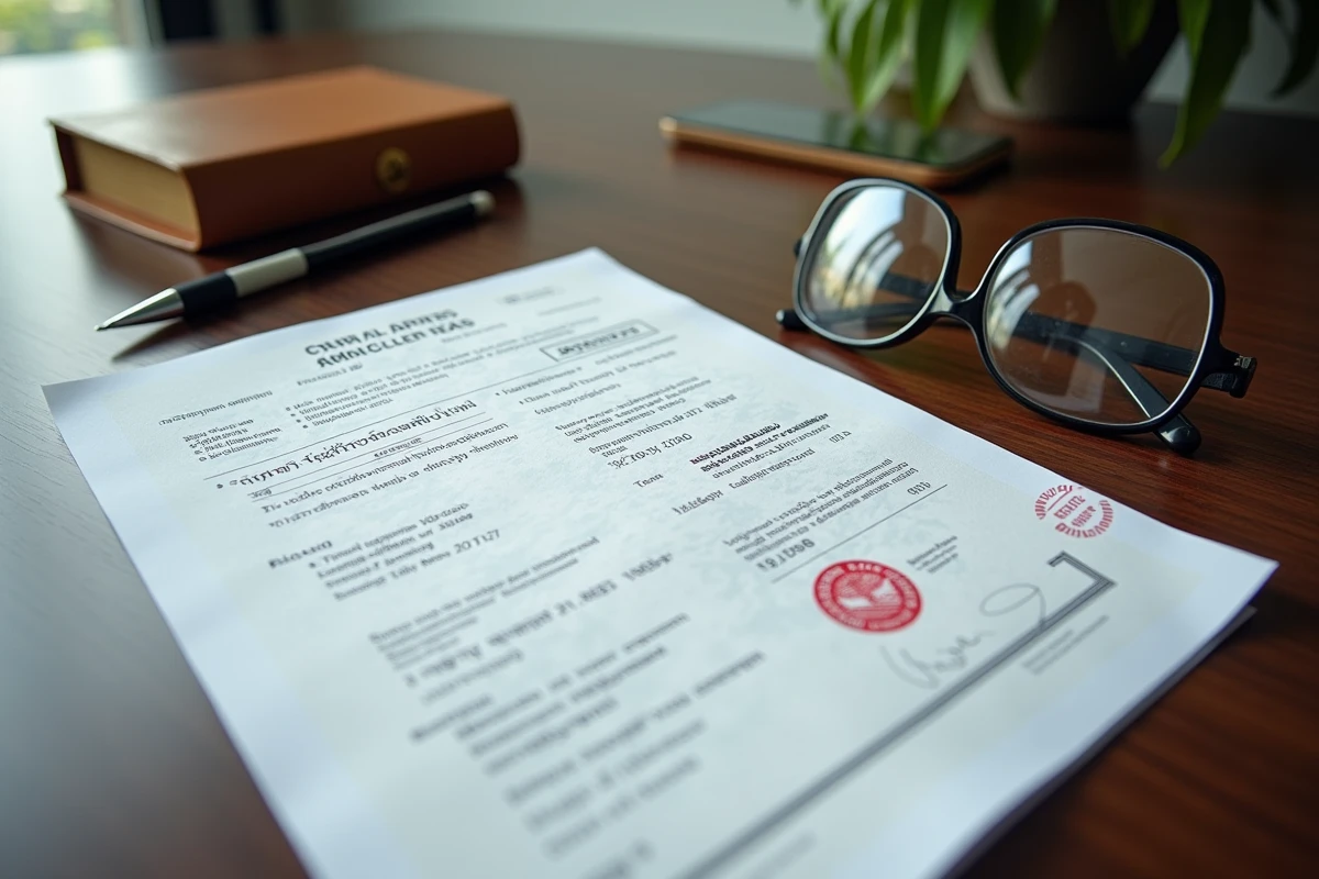 Gros plan sur un titre de propriété Chanote thaïlandais et certificat de quota étranger pour un condo en Thaïlande